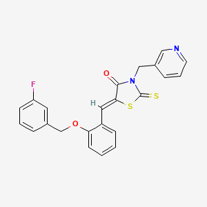 5-{2-[(3-fluorobenzyl)oxy]benzylidene}-3-(3-pyridinylmethyl)-2-thioxo-1,3-thiazolidin-4-one