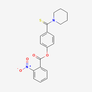 molecular formula C19H18N2O4S B3706682 4-(1-piperidinylcarbonothioyl)phenyl 2-nitrobenzoate 