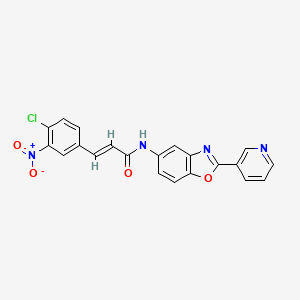 (2E)-3-(4-chloro-3-nitrophenyl)-N-[2-(pyridin-3-yl)-1,3-benzoxazol-5-yl]prop-2-enamide