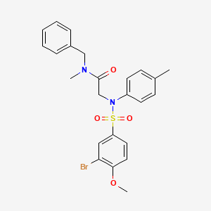 molecular formula C24H25BrN2O4S B3706720 N~1~-benzyl-N~2~-[(3-bromo-4-methoxyphenyl)sulfonyl]-N~1~-methyl-N~2~-(4-methylphenyl)glycinamide 