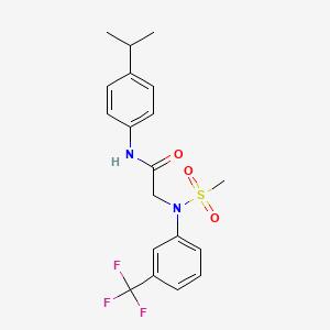 molecular formula C19H21F3N2O3S B3706723 N~1~-(4-isopropylphenyl)-N~2~-(methylsulfonyl)-N~2~-[3-(trifluoromethyl)phenyl]glycinamide 