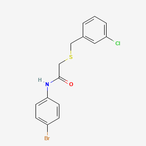 molecular formula C15H13BrClNOS B3706750 N-(4-bromophenyl)-2-[(3-chlorophenyl)methylsulfanyl]acetamide 