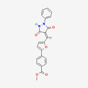 methyl 4-{5-[(E)-(3,5-dioxo-1-phenylpyrazolidin-4-ylidene)methyl]furan-2-yl}benzoate