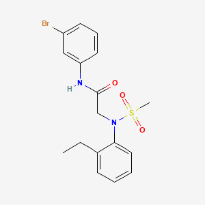 molecular formula C17H19BrN2O3S B3706772 N~1~-(3-bromophenyl)-N~2~-(2-ethylphenyl)-N~2~-(methylsulfonyl)glycinamide 