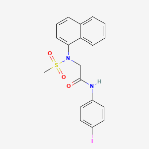 molecular formula C19H17IN2O3S B3706785 N~1~-(4-iodophenyl)-N~2~-(methylsulfonyl)-N~2~-1-naphthylglycinamide 