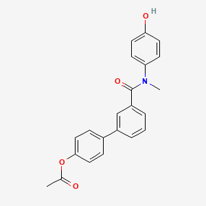 molecular formula C22H19NO4 B3706807 3'-{[(4-hydroxyphenyl)(methyl)amino]carbonyl}-4-biphenylyl acetate 