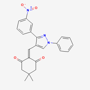 5,5-dimethyl-2-{[3-(3-nitrophenyl)-1-phenyl-1H-pyrazol-4-yl]methylene}-1,3-cyclohexanedione