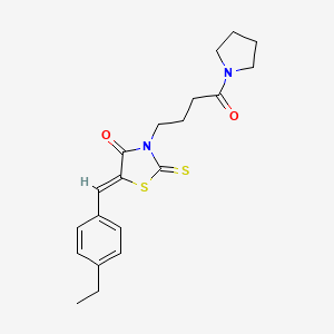 molecular formula C20H24N2O2S2 B3706828 (5Z)-5-(4-ethylbenzylidene)-3-[4-oxo-4-(pyrrolidin-1-yl)butyl]-2-thioxo-1,3-thiazolidin-4-one 