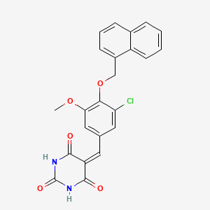 5-[[3-Chloro-5-methoxy-4-(naphthalen-1-ylmethoxy)phenyl]methylidene]-1,3-diazinane-2,4,6-trione