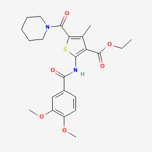 molecular formula C23H28N2O6S B3706838 ETHYL 2-(3,4-DIMETHOXYBENZAMIDO)-4-METHYL-5-(PIPERIDINE-1-CARBONYL)THIOPHENE-3-CARBOXYLATE 