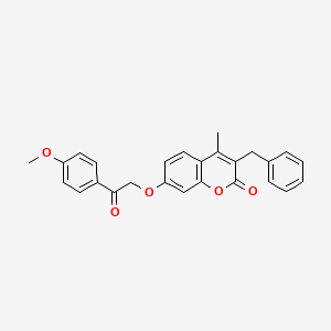 molecular formula C26H22O5 B3706855 3-benzyl-7-[2-(4-methoxyphenyl)-2-oxoethoxy]-4-methyl-2H-chromen-2-one 