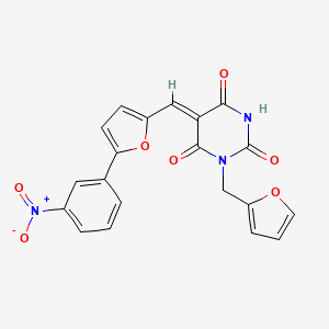 1-(2-furylmethyl)-5-{[5-(3-nitrophenyl)-2-furyl]methylene}-2,4,6(1H,3H,5H)-pyrimidinetrione