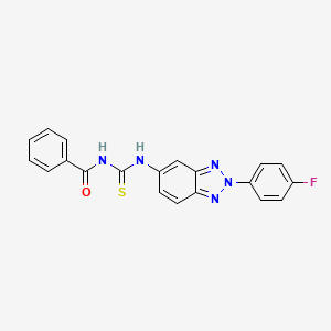 molecular formula C20H14FN5OS B3706889 N-{[2-(4-fluorophenyl)-2H-benzotriazol-5-yl]carbamothioyl}benzamide 