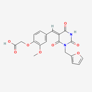 (4-{(Z)-[1-(furan-2-ylmethyl)-2,4,6-trioxotetrahydropyrimidin-5(2H)-ylidene]methyl}-2-methoxyphenoxy)acetic acid