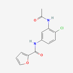 molecular formula C13H11ClN2O3 B3706897 N-(3-acetamido-4-chlorophenyl)furan-2-carboxamide 