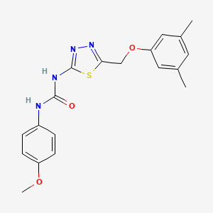 molecular formula C19H20N4O3S B3706903 1-(5-((3,5-Dimethylphenoxy)methyl)-1,3,4-thiadiazol-2-yl)-3-(4-methoxyphenyl)urea 