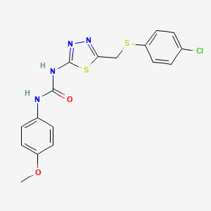 N-(5-{[(4-chlorophenyl)thio]methyl}-1,3,4-thiadiazol-2-yl)-N'-(4-methoxyphenyl)urea