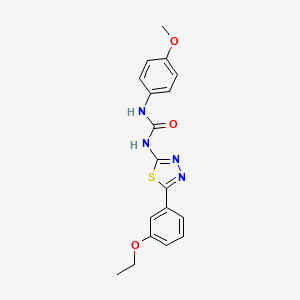 molecular formula C18H18N4O3S B3706920 1-[5-(3-Ethoxyphenyl)-1,3,4-thiadiazol-2-yl]-3-(4-methoxyphenyl)urea 