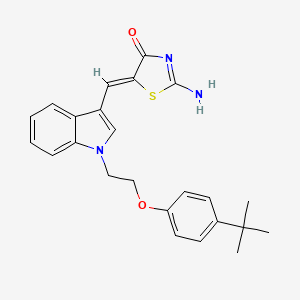 5-({1-[2-(4-tert-butylphenoxy)ethyl]-1H-indol-3-yl}methylene)-2-imino-1,3-thiazolidin-4-one