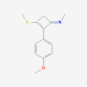 molecular formula C13H15NOS B370694 N-[2-(4-methoxyphenyl)-3-(methylsulfanyl)-2-cyclobuten-1-ylidene]-N-methylamine 