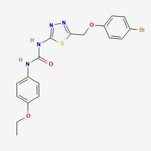 molecular formula C18H17BrN4O3S B3706946 N-{5-[(4-bromophenoxy)methyl]-1,3,4-thiadiazol-2-yl}-N'-(4-ethoxyphenyl)urea 