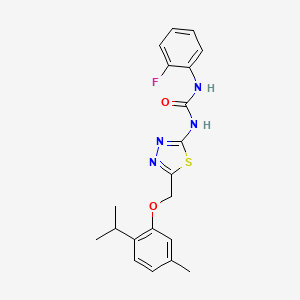 1-(2-Fluorophenyl)-3-(5-{[5-methyl-2-(propan-2-yl)phenoxy]methyl}-1,3,4-thiadiazol-2-yl)urea