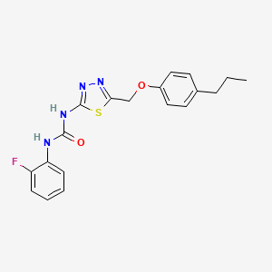 molecular formula C19H19FN4O2S B3706982 1-(2-Fluorophenyl)-3-{5-[(4-propylphenoxy)methyl]-1,3,4-thiadiazol-2-yl}urea 