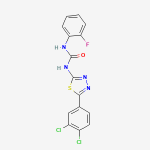 molecular formula C15H9Cl2FN4OS B3706990 1-[5-(3,4-Dichlorophenyl)-1,3,4-thiadiazol-2-yl]-3-(2-fluorophenyl)urea CAS No. 6372-79-8