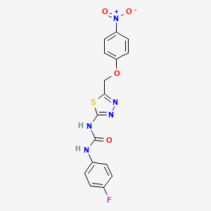 molecular formula C16H12FN5O4S B3707004 1-(4-Fluorophenyl)-3-{5-[(4-nitrophenoxy)methyl]-1,3,4-thiadiazol-2-yl}urea 