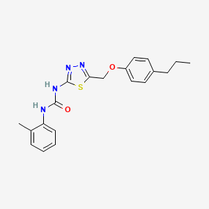 molecular formula C20H22N4O2S B3707030 N-(2-methylphenyl)-N'-{5-[(4-propylphenoxy)methyl]-1,3,4-thiadiazol-2-yl}urea 