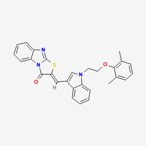 (2Z)-2-({1-[2-(2,6-dimethylphenoxy)ethyl]-1H-indol-3-yl}methylidene)[1,3]thiazolo[3,2-a]benzimidazol-3(2H)-one