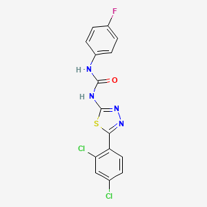 molecular formula C15H9Cl2FN4OS B3707068 1-[5-(2,4-Dichlorophenyl)-1,3,4-thiadiazol-2-yl]-3-(4-fluorophenyl)urea 