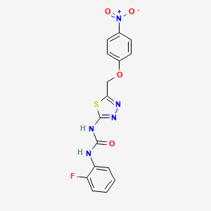 molecular formula C16H12FN5O4S B3707111 1-(2-Fluorophenyl)-3-{5-[(4-nitrophenoxy)methyl]-1,3,4-thiadiazol-2-yl}urea 