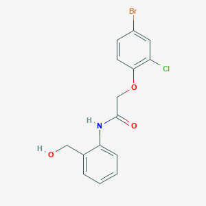 2-(4-bromo-2-chlorophenoxy)-N-[2-(hydroxymethyl)phenyl]acetamide