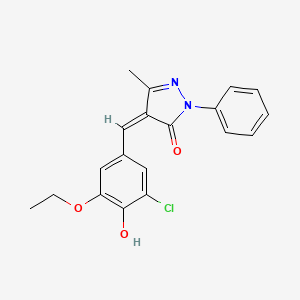 molecular formula C19H17ClN2O3 B3707160 4-(3-chloro-5-ethoxy-4-hydroxybenzylidene)-5-methyl-2-phenyl-2,4-dihydro-3H-pyrazol-3-one 