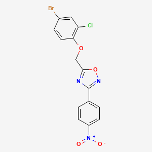 5-[(4-bromo-2-chlorophenoxy)methyl]-3-(4-nitrophenyl)-1,2,4-oxadiazole