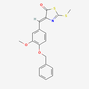 molecular formula C19H17NO3S2 B3707182 (4Z)-4-{[4-(BENZYLOXY)-3-METHOXYPHENYL]METHYLIDENE}-2-(METHYLSULFANYL)-4,5-DIHYDRO-1,3-THIAZOL-5-ONE 