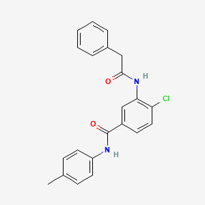 molecular formula C22H19ClN2O2 B3707185 4-chloro-N-(4-methylphenyl)-3-[(phenylacetyl)amino]benzamide 