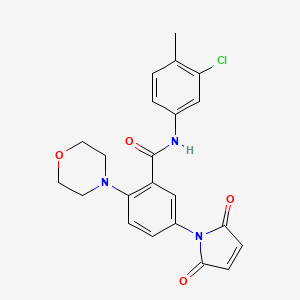 molecular formula C22H20ClN3O4 B3707193 N-(3-chloro-4-methylphenyl)-5-(2,5-dioxo-2,5-dihydro-1H-pyrrol-1-yl)-2-(4-morpholinyl)benzamide 