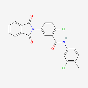 molecular formula C22H14Cl2N2O3 B3707204 2-chloro-N-(3-chloro-4-methylphenyl)-5-(1,3-dioxo-1,3-dihydro-2H-isoindol-2-yl)benzamide 