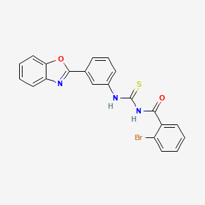 molecular formula C21H14BrN3O2S B3707245 N-{[3-(1,3-benzoxazol-2-yl)phenyl]carbamothioyl}-2-bromobenzamide 