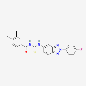 N-({[2-(4-fluorophenyl)-2H-1,2,3-benzotriazol-5-yl]amino}carbonothioyl)-3,4-dimethylbenzamide