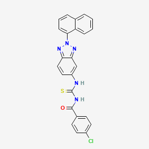 molecular formula C24H16ClN5OS B3707262 4-chloro-N-({[2-(1-naphthyl)-2H-1,2,3-benzotriazol-5-yl]amino}carbonothioyl)benzamide 