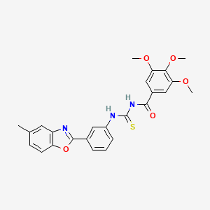 3,4,5-trimethoxy-N-{[3-(5-methyl-1,3-benzoxazol-2-yl)phenyl]carbamothioyl}benzamide