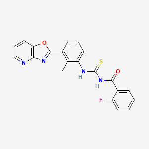 3-(2-FLUOROBENZOYL)-1-(2-METHYL-3-{[1,3]OXAZOLO[4,5-B]PYRIDIN-2-YL}PHENYL)THIOUREA