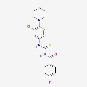 N-{[3-chloro-4-(piperidin-1-yl)phenyl]carbamothioyl}-4-fluorobenzamide