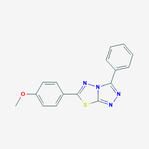 molecular formula C16H12N4OS B370735 6-(4-Methoxyphenyl)-3-phenyl-[1,2,4]triazolo[3,4-b][1,3,4]thiadiazole CAS No. 96134-36-0