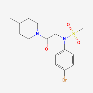 N-(4-bromophenyl)-N-[2-(4-methyl-1-piperidinyl)-2-oxoethyl]methanesulfonamide