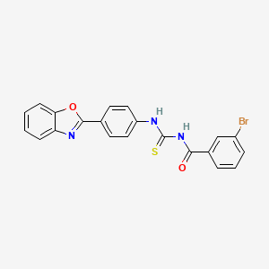 molecular formula C21H14BrN3O2S B3707366 N-{[4-(1,3-benzoxazol-2-yl)phenyl]carbamothioyl}-3-bromobenzamide 