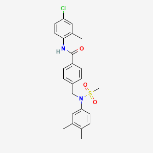 molecular formula C24H25ClN2O3S B3707373 N-(4-chloro-2-methylphenyl)-4-{[(3,4-dimethylphenyl)(methylsulfonyl)amino]methyl}benzamide 